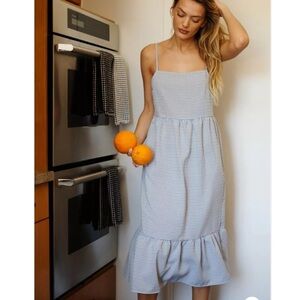 Urban Renewal Remnants Check Tiered Midi Dress